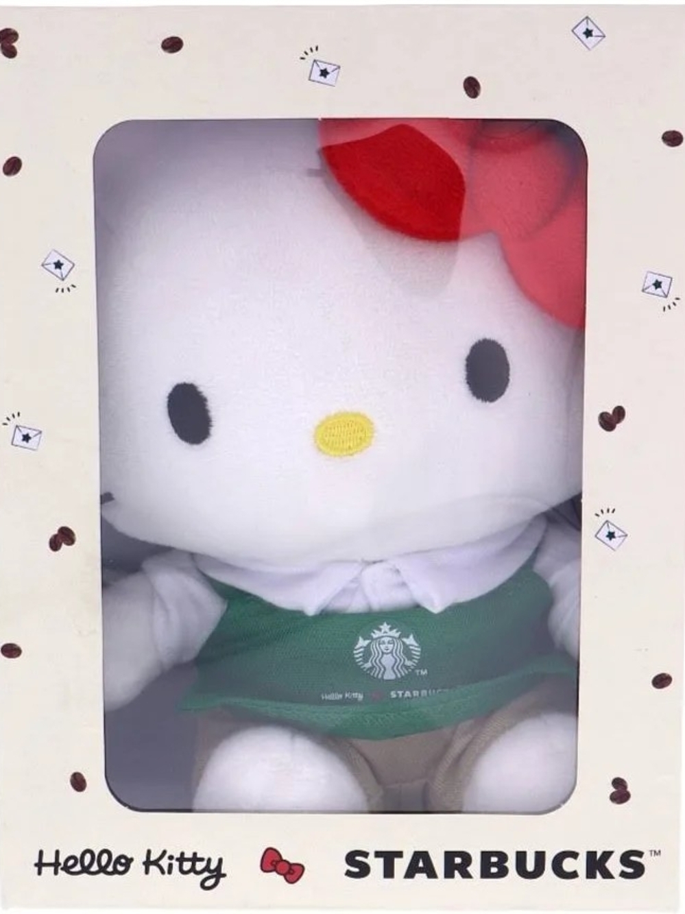 🎀 Starbucks Hello Kitty Plush - White with Red Bow & Green Apron